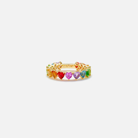 Yvonne Leon L Amour Mini Alliance Ring - Yellow Gold / Multi
