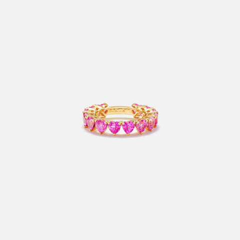 Yvonne Leon L Amour Mini Alliance Ring in 9K Yellow Gold - Yellow Gold / Pink