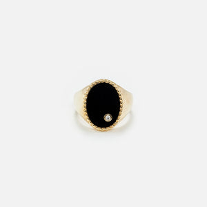 Yvonne Leon Chevaliere Ovale Ring - Yellow Gold with Onyx