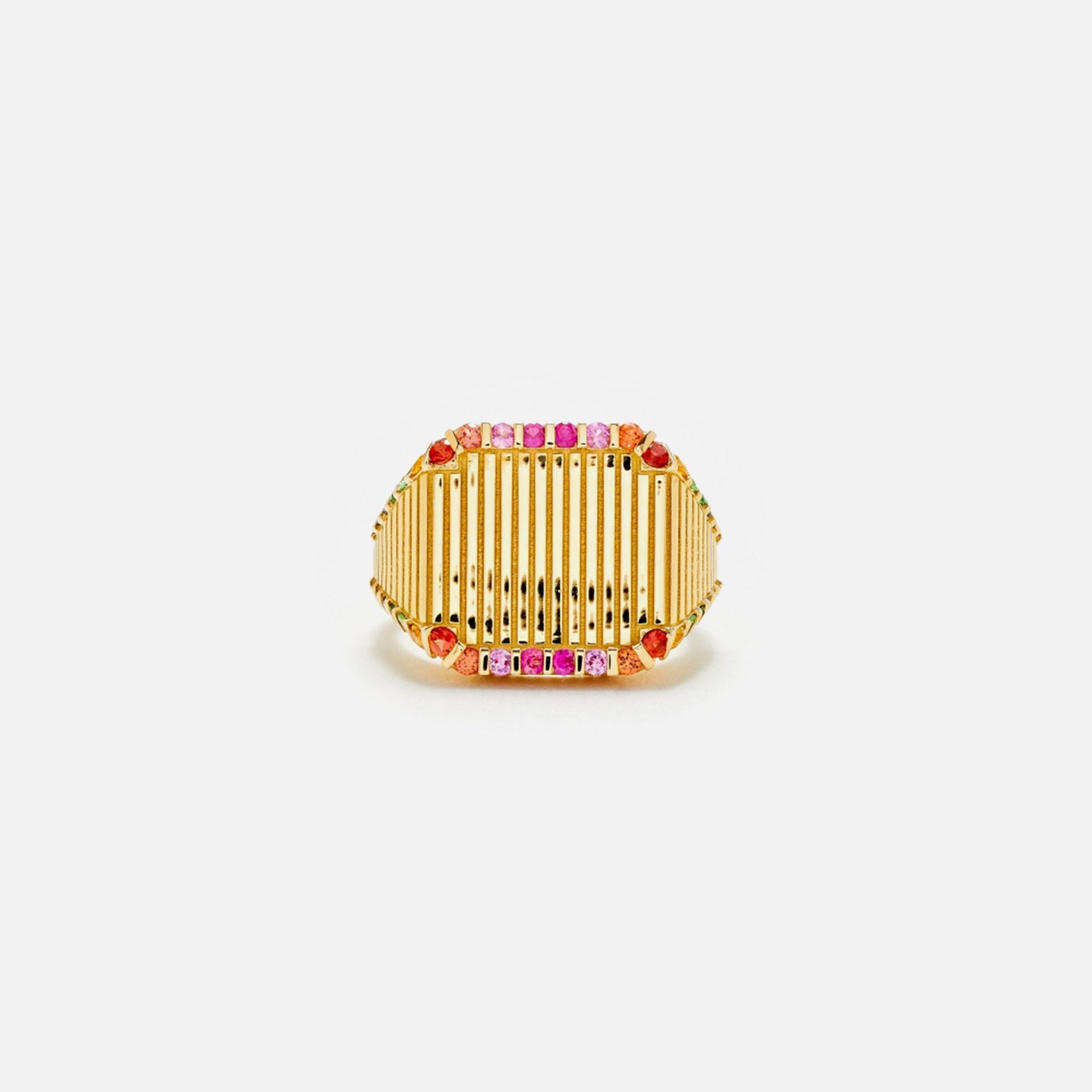 Yvonne Leon Chevaliere Princesse Rayures Rainbow OJ Ring - Yellow