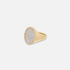 Yvonne Leon Chevaliere Ovale Diamants Ring - Yellow Gold