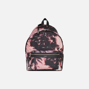 Saint Laurent City Backpack Palm Print - Pink