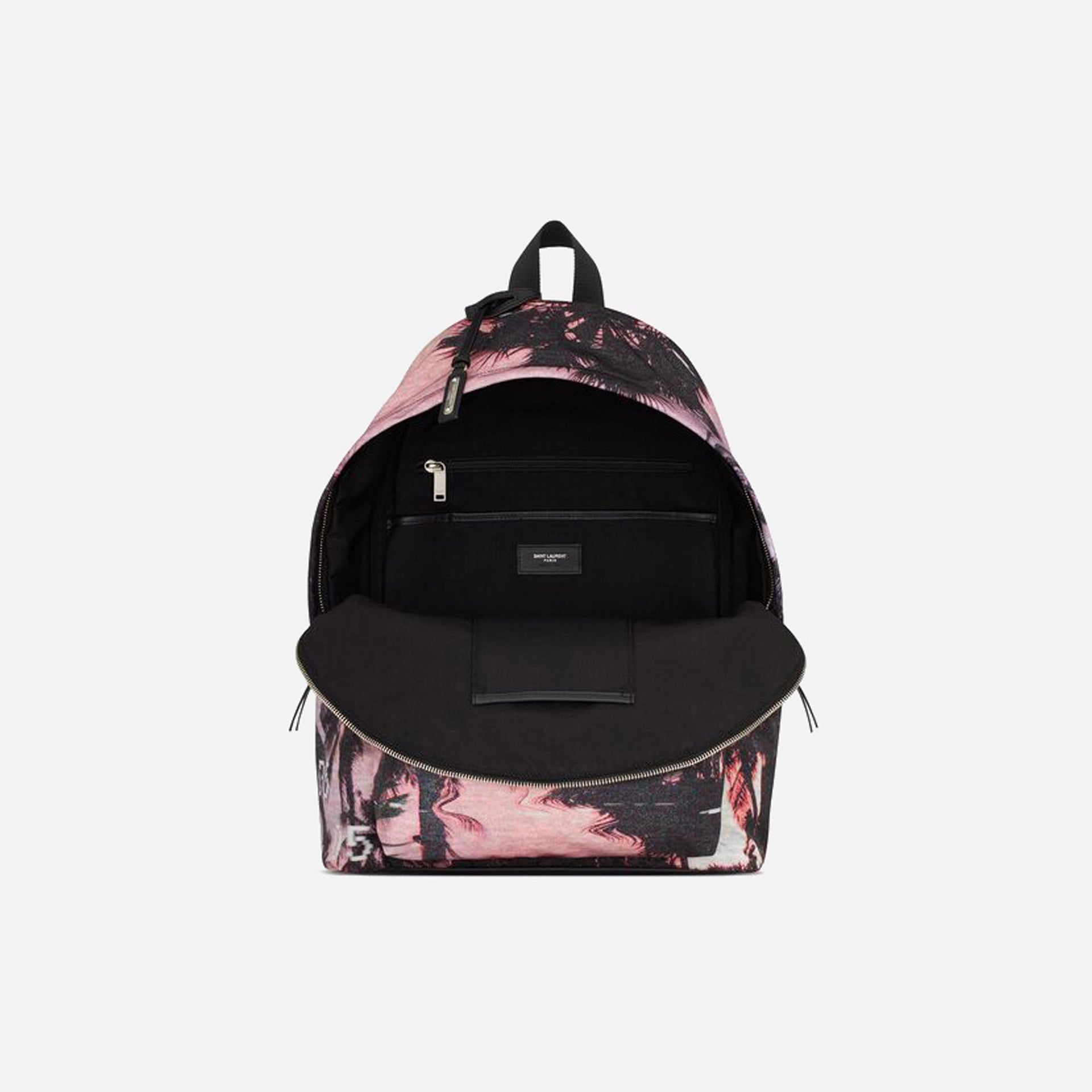 Saint Laurent City Backpack Palm Print - Pink
