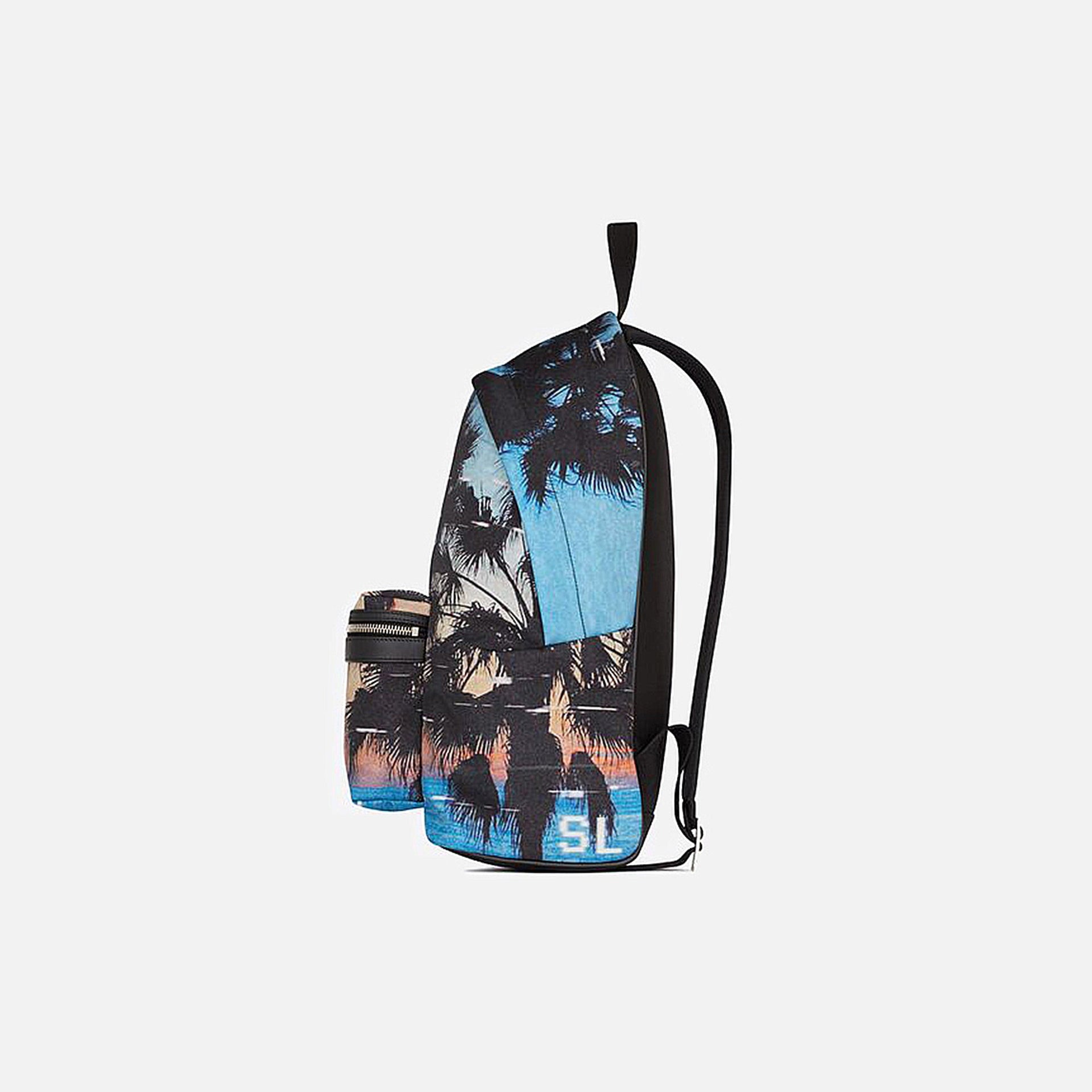 Saint Laurent City Backpack Palm Print - Blue