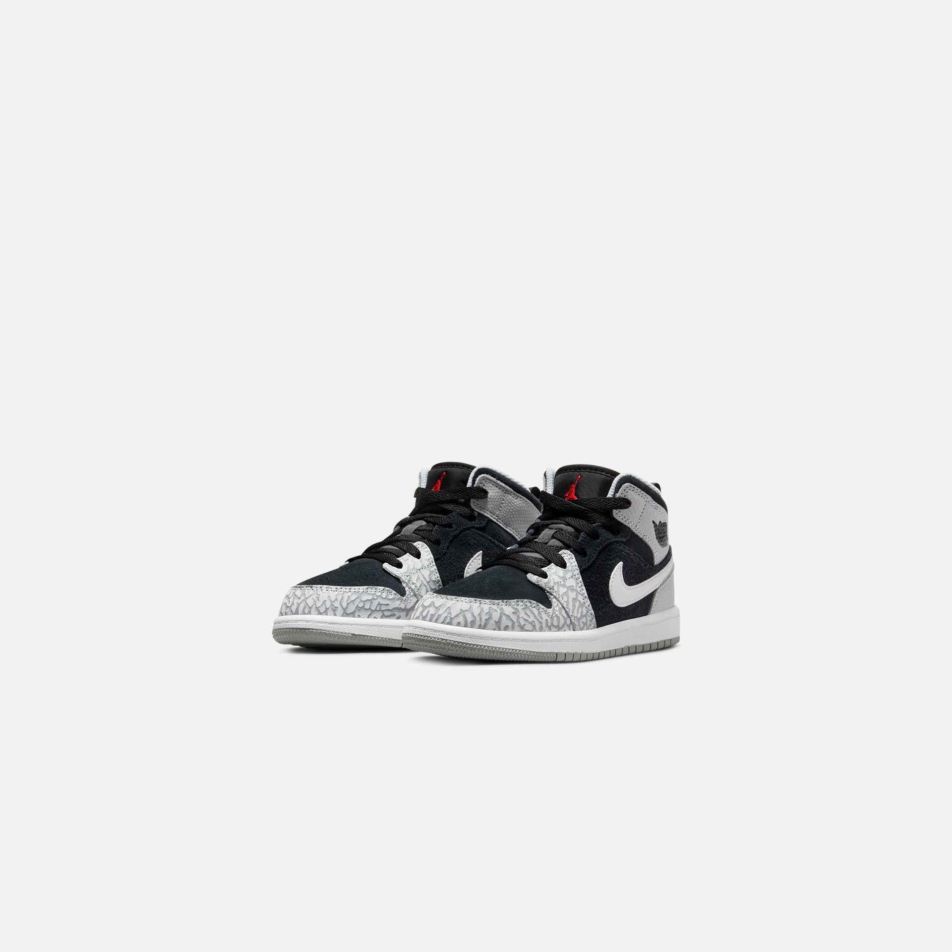 Nike Air Jordan 1 Mid SE - Black / University Red / White / Light Smoke