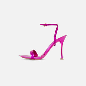 Gianvito Rossi Spice Ribbon Metallic Stiletto Sandals - Dark Pink